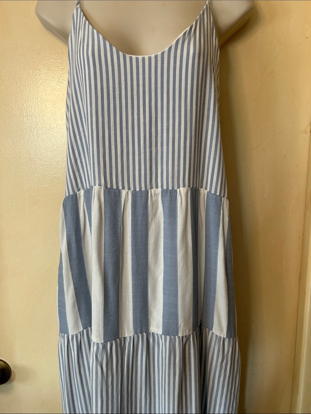 Wishlist Blue and White Striped Tiered Maxi Dress size S - Picture 4 of 11